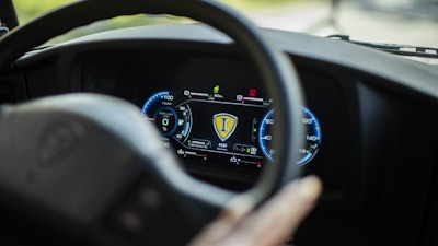 IC Bus interior and view of dash