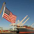 Ship docked at US port