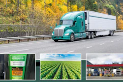 Tractor-trailer on highway and renewable diesel images