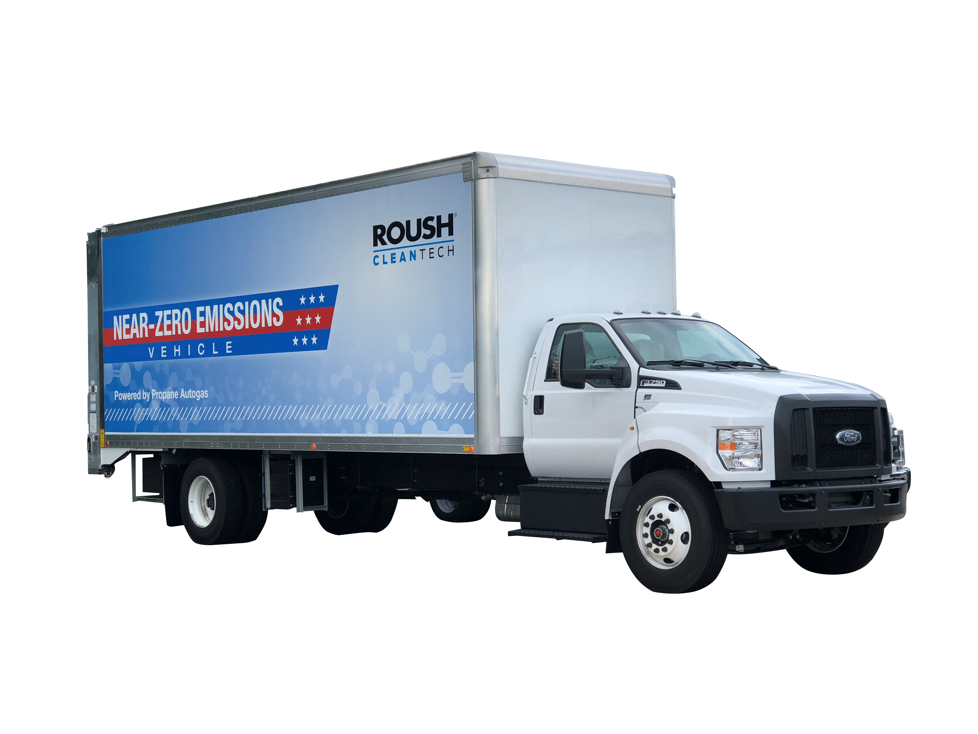 ROUSH CleanTech propane fuel tank truck parked