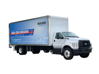 ROUSH CleanTech propane fuel tank truck parked