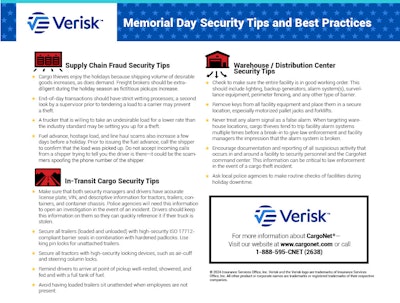 Cargonet Memorial Day Tips