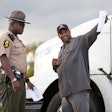 truck driver with police