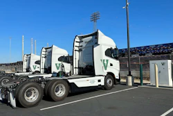 WattEV trucks charging at Long Beach depot
