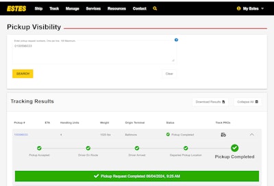 Estes Pickup Visibility Application