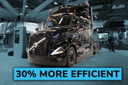 Volvo VLN Autonomous truck with textbox that says '30% more efficient'