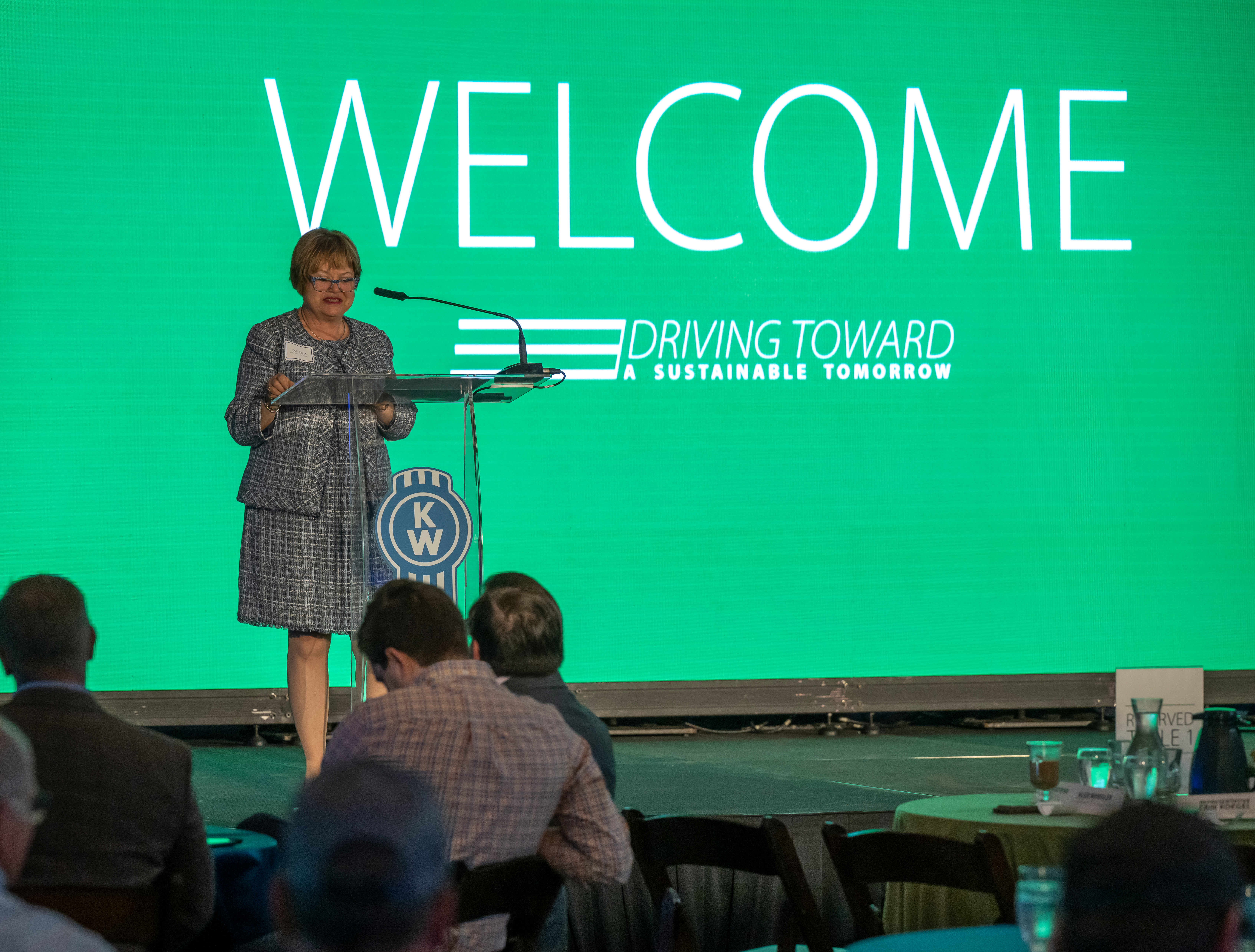 Rihm CEO Kari Rihm speaks at the company's event