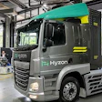 Hyzon Motors tractor parked in garage