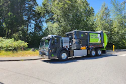 Parked Emterra Environmental Mack LR Electric
