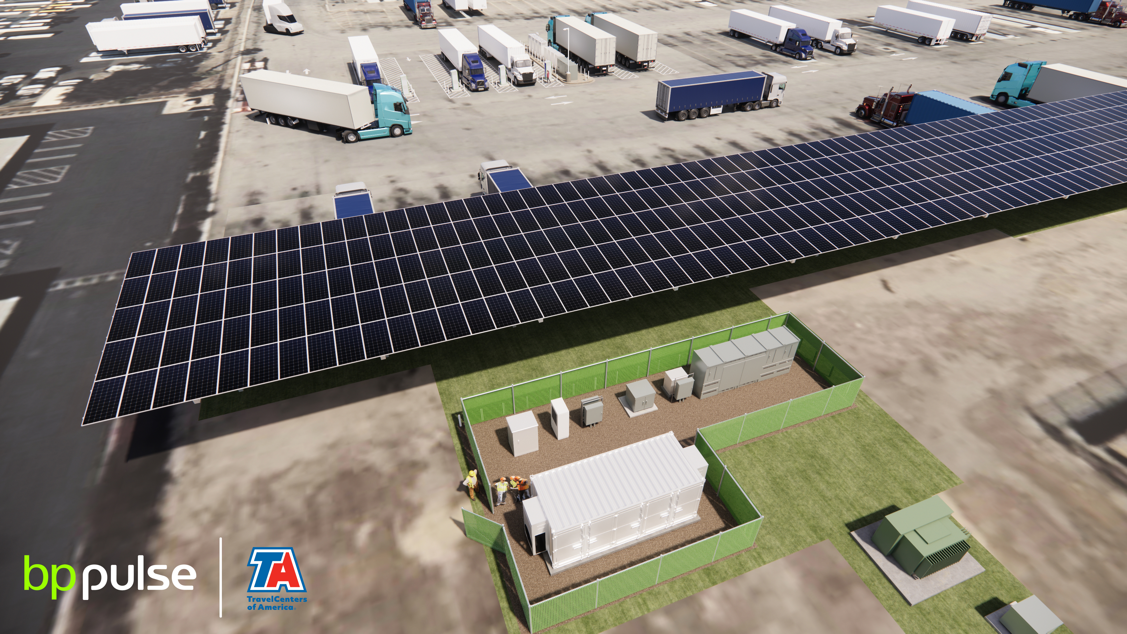 Rendering of TA Ontario, California, truck charging station