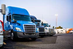 parked semi trucks