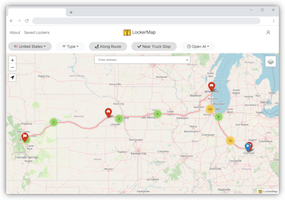 Locker Map Along Route