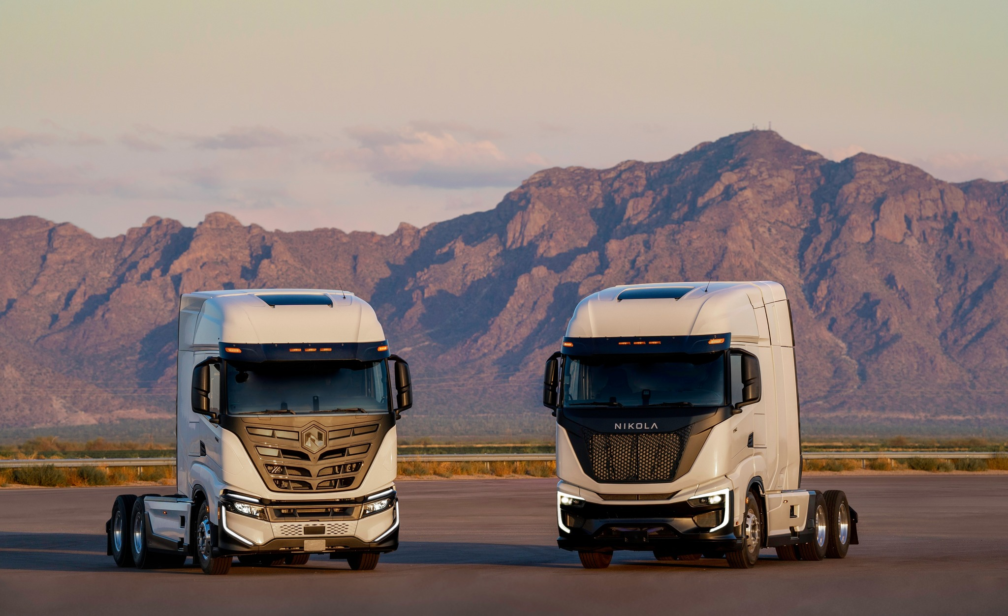 Nikola class 8 semis parked