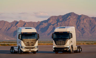 Nikola class 8 semis parked