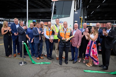 Ribbon cutting at Port Newark Container Terminal for 20 propane-powered port tractors.