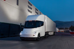 Tesla Semi parked outside