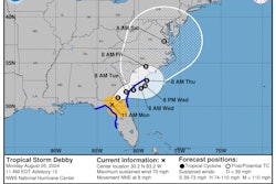 Hurricane Debby path update Aug. 5