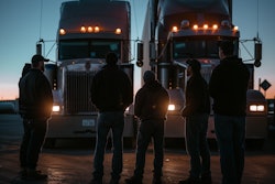 truck drivers' silhouette