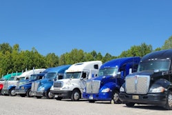 C.W. Express trucks parked at yard