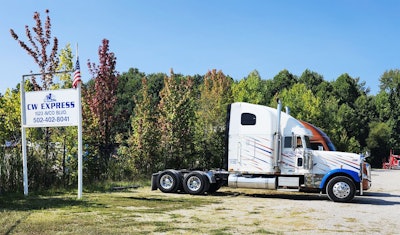 C.W. Express sign with trucks