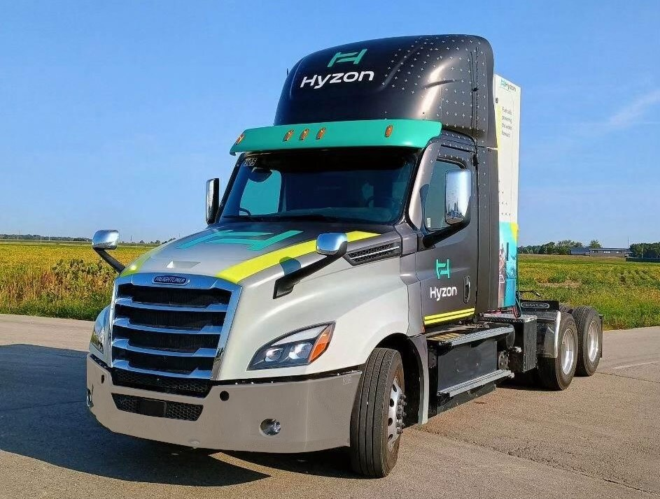 A Hyzon hydrogen fuel cell electric truck