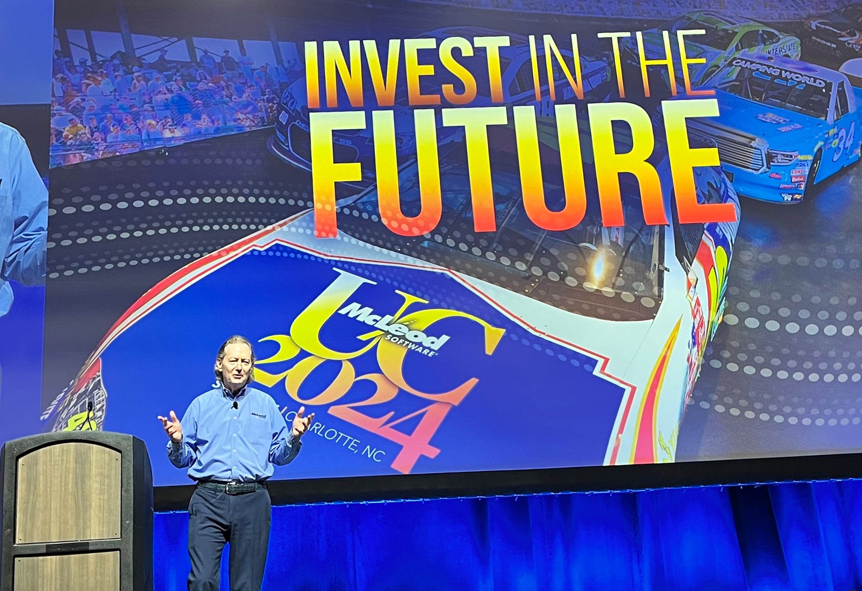 Tom McLeod, founder and CEO of McLeod Software, at the company's user conference.