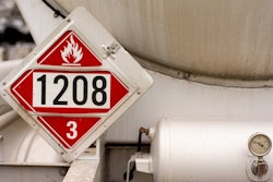 hazmat placard on tanker trailer