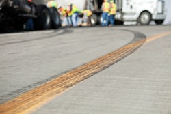 truck tire skid marks