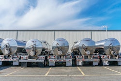 tank trucks in a row