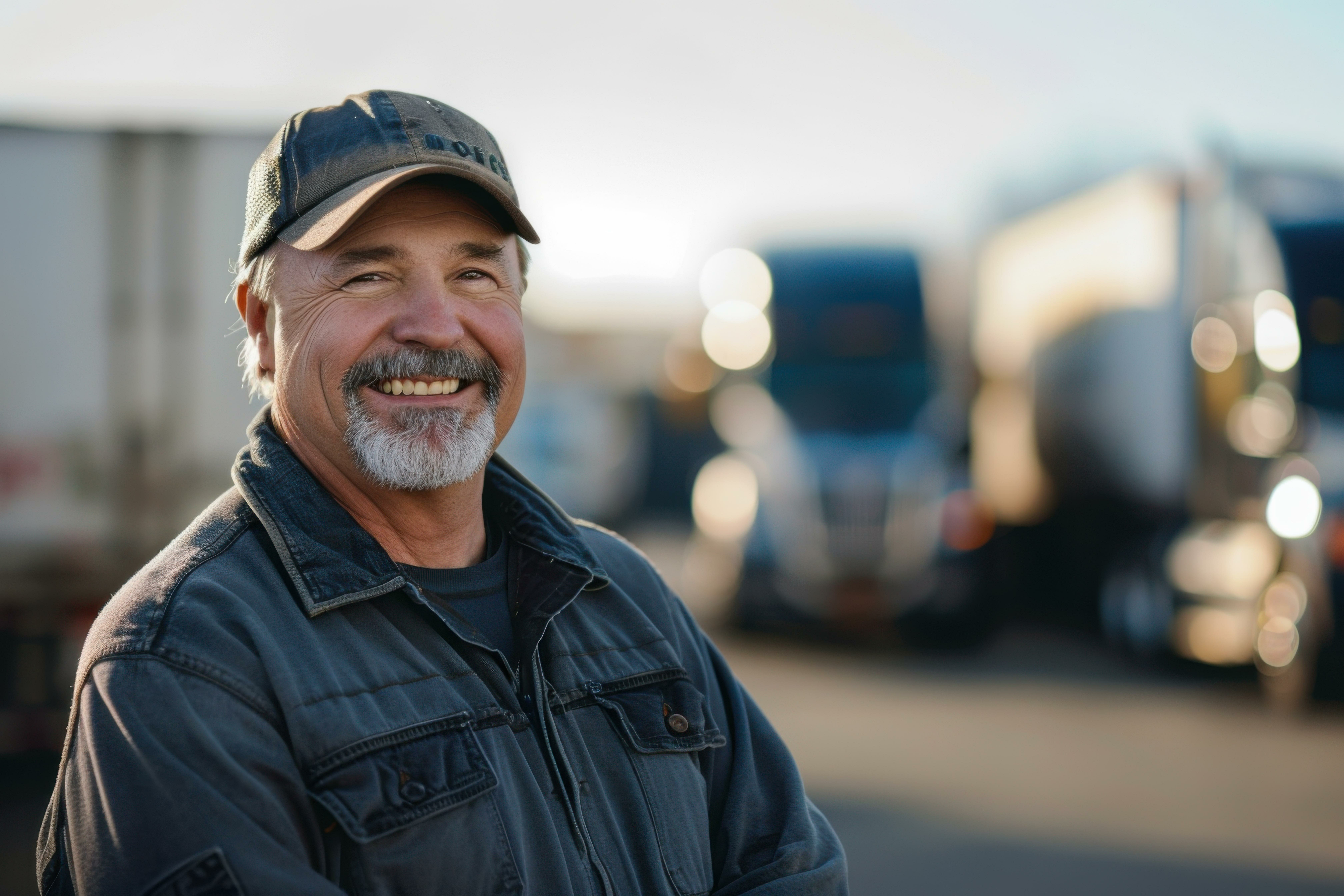 smiling truck driver