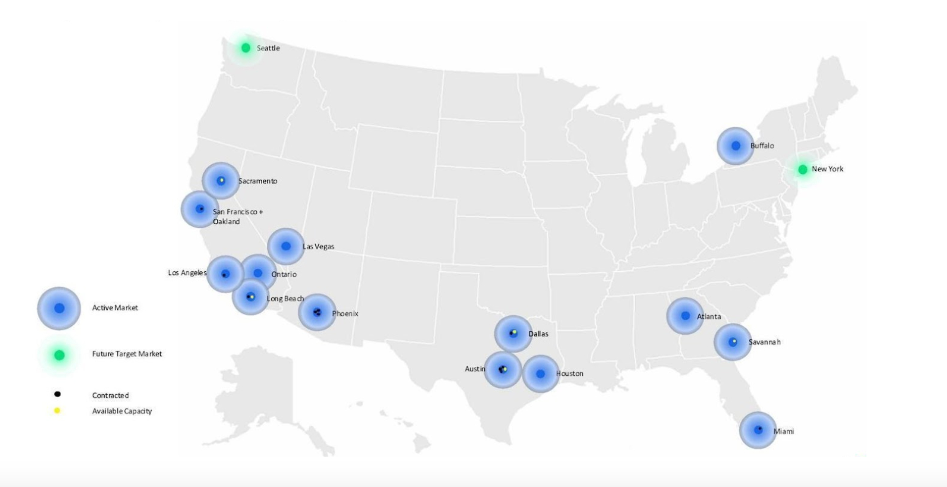 Voltera's charging infrastructure site map