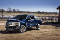 Ford F-350 Platinum Plus Pickup Truck in Antimatter Blue