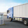 battery-electric semi truck charging