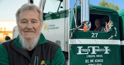 Lynden Companies truck drivers John Schank and Fred Austin