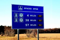 truck parking on highway sign