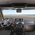 Modern tractor cab's interior