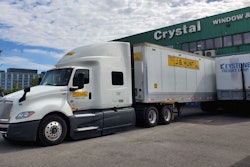 J.B. Hunt tractor at the dock
