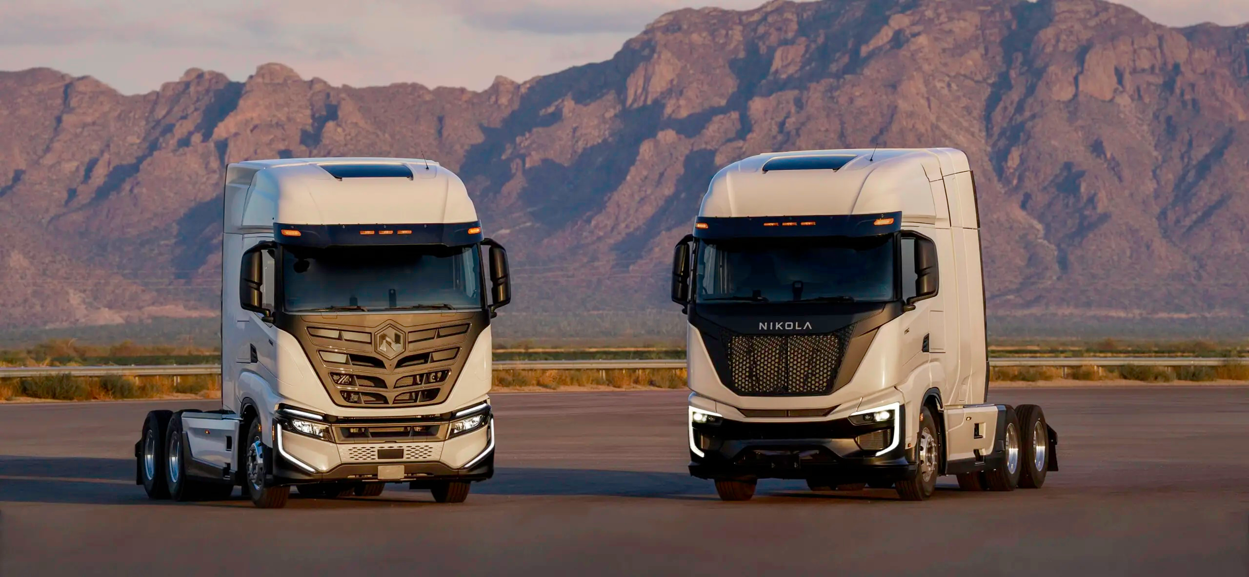 Nikola BEV and FCEV parked outside