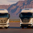 Nikola BEV and FCEV parked outside