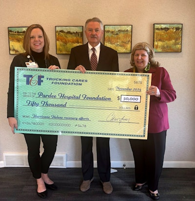 Trucking Cares Foundation Pardee donation