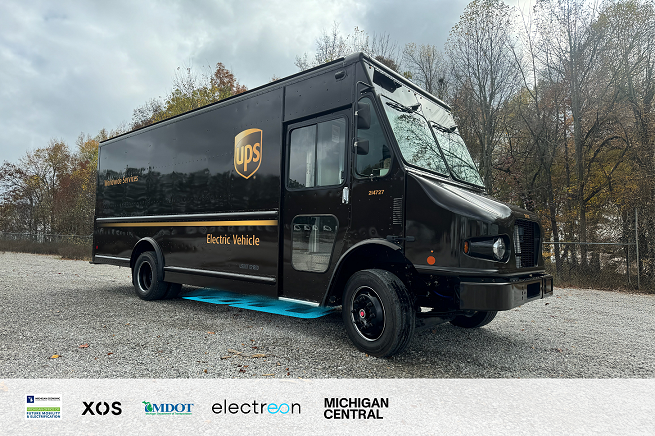 Electric UPS truck in Michigan
