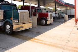 trucks at the fuel island