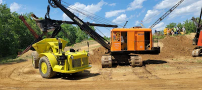 1950 lorain 820 cable shovel loading Euclid 57 truck