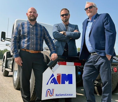 Steve Shacklock, Aim's director of maintenance; Aim Transportation Solutions Vice President of Software Development Dan Kellgren; and Aim Chief Information Officer and Vice President of Information Technology John Reed.