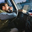 truck driver yawning