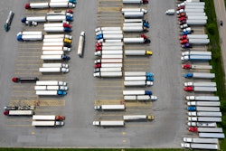 parking lot of trucks