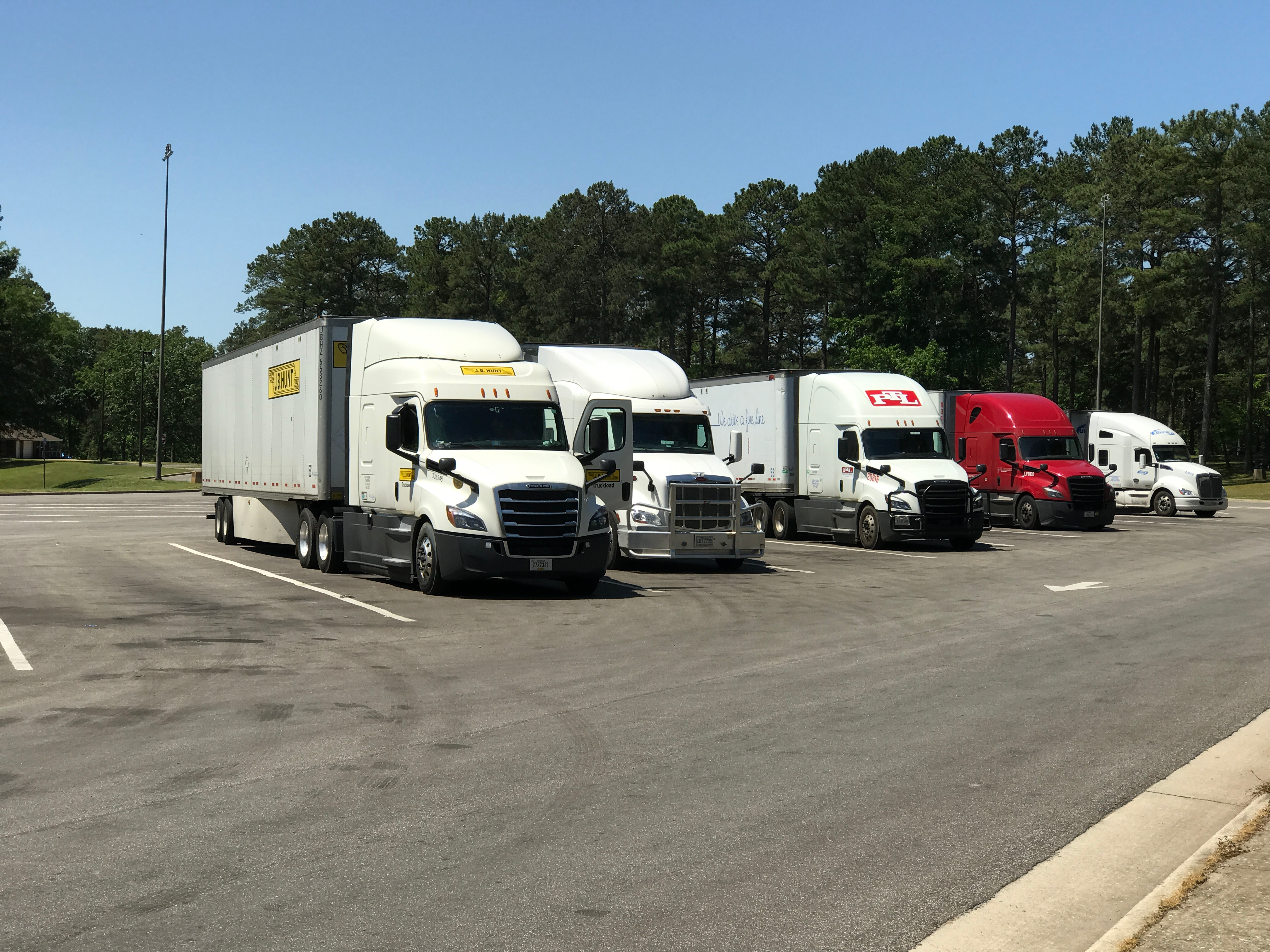 Truck parking at a rest area