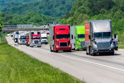 heavy truck traffic on highway