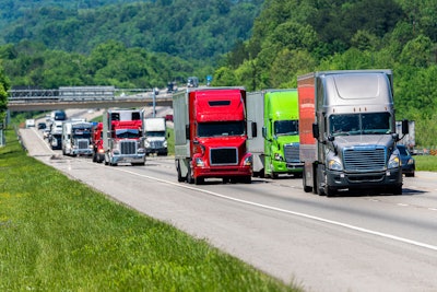 heavy truck traffic on highway