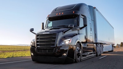Daimler truck on highway
